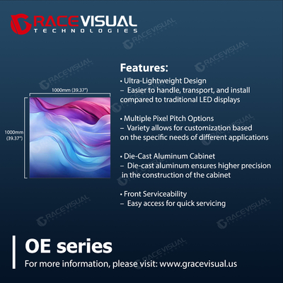 Front Service LED Display 23.5kg Panel Multiple Pixel Pitches Die-Cast Aluminium Kas Hoge helderheid IP65/IP54 Rating