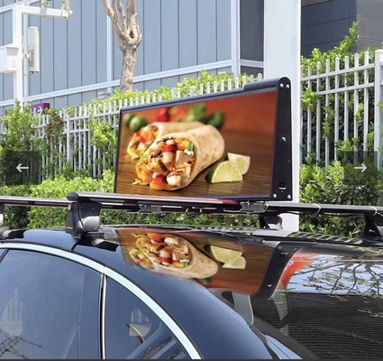 Full Color 4G Wireless P3 Taxi Top Screens 40000 pixels per m2 Waterdicht IP65 OEM