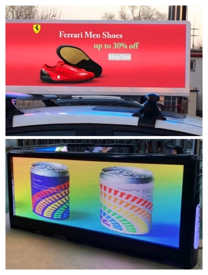 Full Color P2.5 Taxi Top LED Display Buiten Hoog Helderheid 3000nits LED Scherm In De Dag En Nacht
