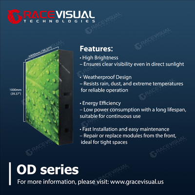 Veelschietend Front Service Outdoor LED Display naadloos energiezuinig en gebouwd voor elke omgeving Contrastverhouding 2000 1