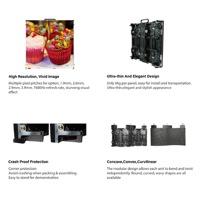 7680hz IRCF-serie Indoor Flexible Led Panels IP-classificatie voor/achter IP40/IP21 voor scherp beeld