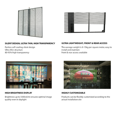 TSF-serie, Transparante led-scherm voor vaste, ultradunne panelen, lichtgewicht