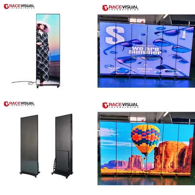 WIFI Control-3840 Hz High Fresh Rate-P 2,5 mm IPoster-Wheel Base-Bracket Standing-Indoor LED Screen