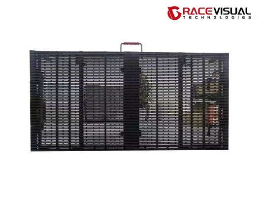 P3.9-7.8mm Transparante buitenverhuur LED-scherm 1Mx0.5M 7680Hz Vernieuwingssnelheid 5000nits Helderheid