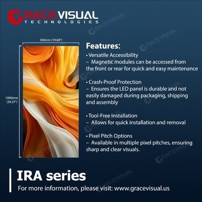 IRA-serie P3.91 Indoor Rental LED Display - 500×1000mm full-color paneel met 7680Hz ultra-hoge verversingsfrequentie voor een onberispelijke visuele prestatie in podium- en evenementtoepassingen
