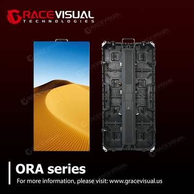 ORA-serie 2.6 mm-4.8 mm Pixel Pitches, 7680Hz Refresh Rate 4500Nits LED-scherm met die-cast aluminium IP65-bescherming en 500x1000mm Creative Arc Assembly
