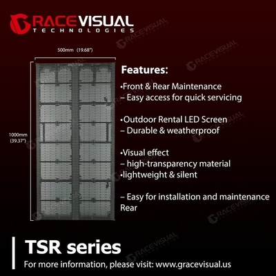 TSR-serie High-Performance Transparent LED Display - P3.9 tot P7.8 Pixel Pitch - Ultra-Smooth 7680 Hz Refresh∙ 5000 nits Hoge Helderheid∙ Modulaire Design