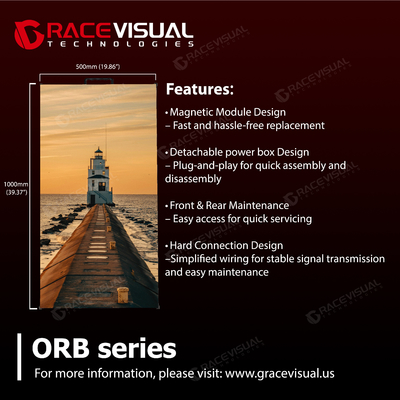 ORB Series Outdoor Rental LED Display Verkrijgbaar in 2,6 mm 2,9 mm 3,9 mm en 4,8 mm Pixel Pitch met hoge helderheid 4500nits en gladde 7680Hz verversing